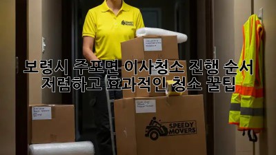 보령시 주포면 이사청소 진행 순서: 저렴하고 효과적인 청소 꿀팁! ✨